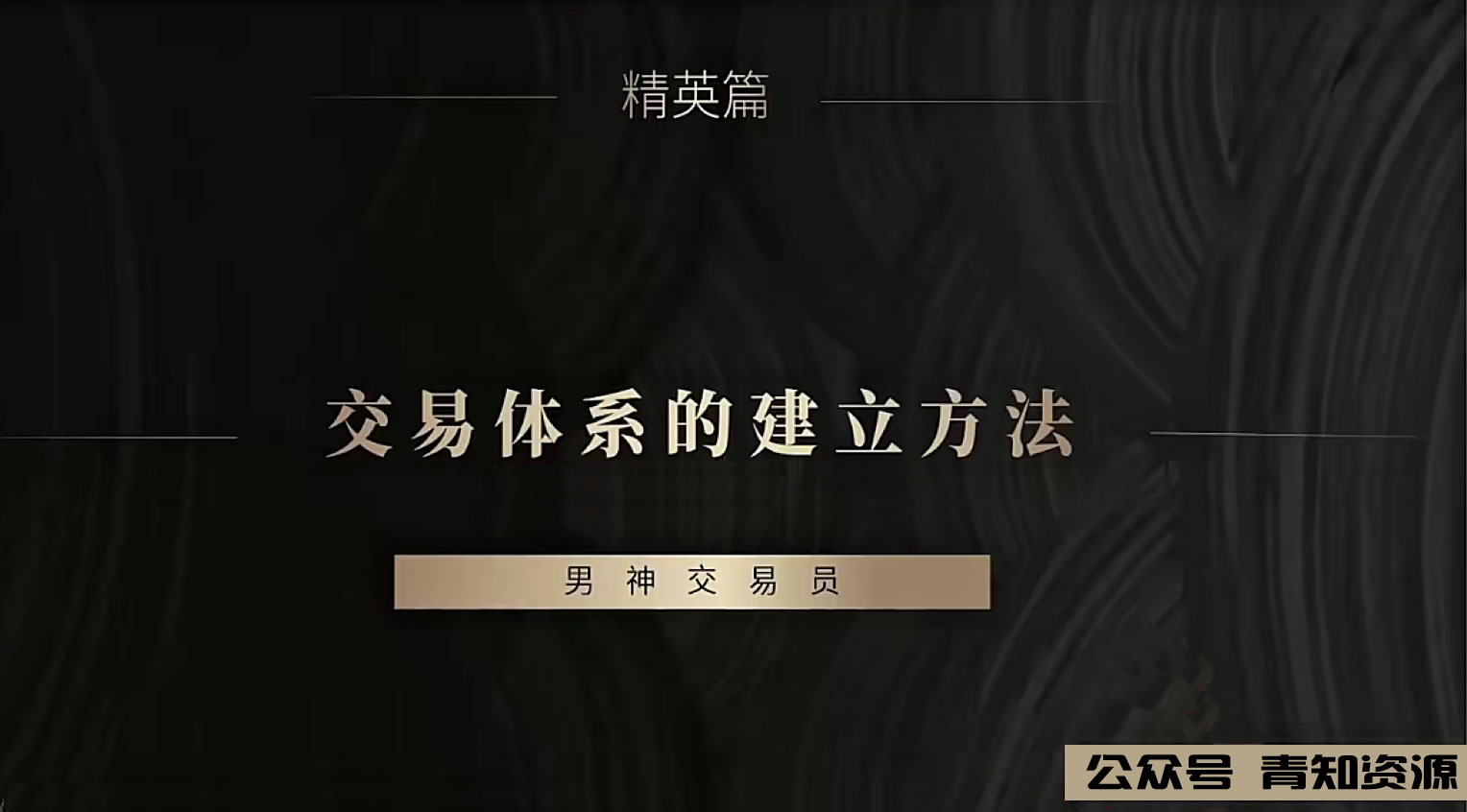 「极道」 作手逍遥风课黑金系列课程，交易操盘体系-青知资源